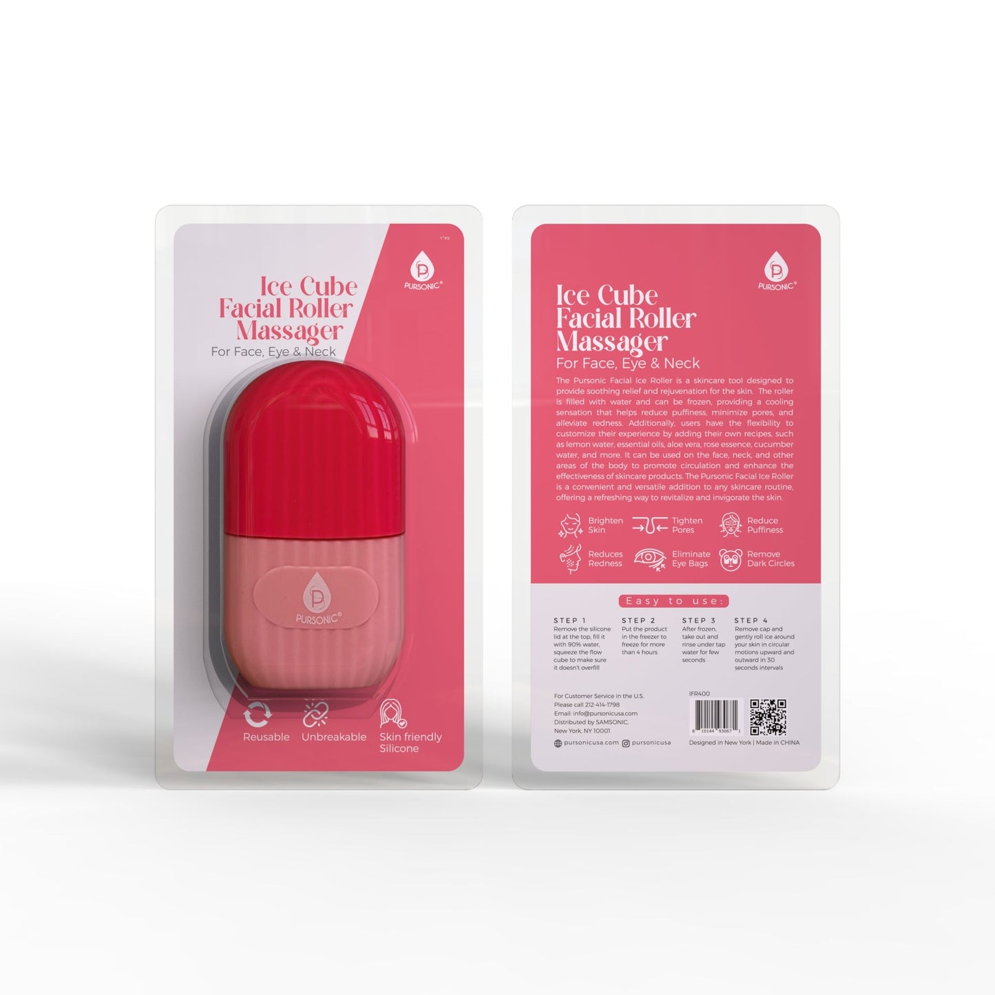 AURATEKSKIN ICE CUBE FACIAL ROLLER MASSAGER